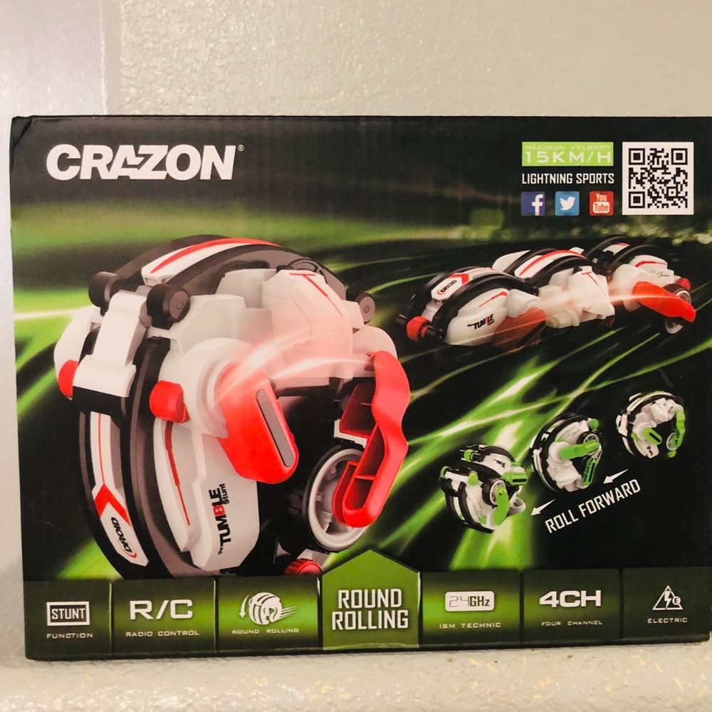 Red and White Stunt RC Car